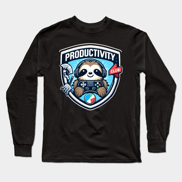 Sloth productivity club Long Sleeve T-Shirt by Coowo22